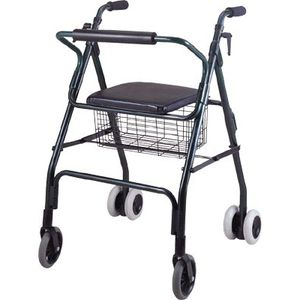 andador con ruedas 4 ruedas / con asiento / con canastas / de altura variable