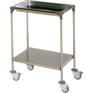 mesa de instrumentos 2 estantes / con ruedas / de acero inoxidable