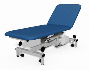 mesa de exploración hidráulica / de altura variable / con ruedas / 2 secciones