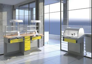 puesto de trabajo para laboratorio dental con luz