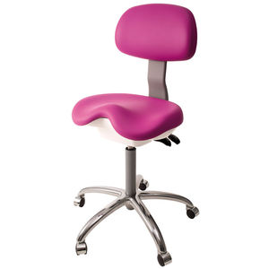 taburete para odontología / ergonómico / con ruedas / con respaldo