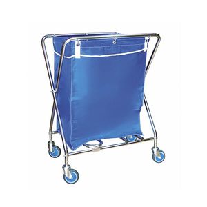 carro de transporte / para lavandería / 1 bolsa / de acero inoxidable