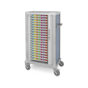 carro de dispensación de medicamentos / de transporte / para medicamentos / con puerta corredera
