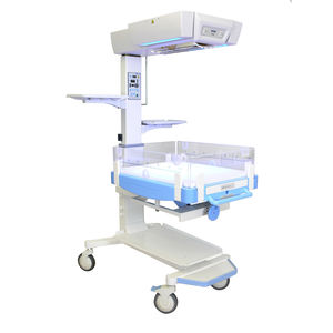 mesa de reanimación neonatal con lámpara de fototerapia