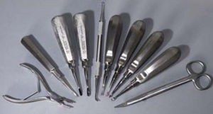 kit de instrumental veterinario para extracción dental