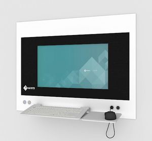 estación de trabajo informática para cirugía / de pared / empotrable / impermeable