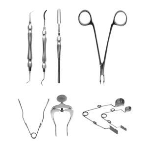 kit de instrumental veterinario para extracción dental
