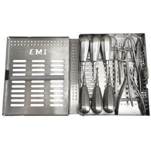 kit de instrumental veterinario para extracción dental