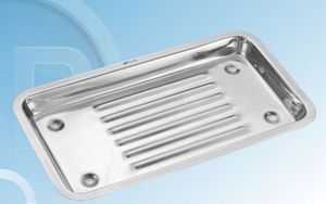 bandeja de esterilización para instrumental dental / de acero inoxidable