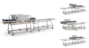 carro camilla para traslado de pacientes / hidráulico / con respaldo regulable / con superficie extraíble