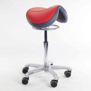 taburete para odontología / de altura variable / con forma de silla de montar / con ruedas