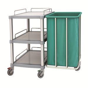 carro de limpieza / de transporte / para desechos / con bandejas