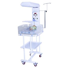 mesa de reanimación neonatal con lámpara de fototerapia