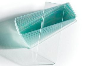 portaobjetos de vidrio deslustrado