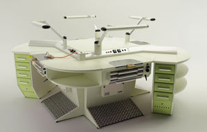 puesto de trabajo para laboratorio dental con reposapiés 1