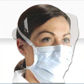 mascarilla quirúrgica con visera
