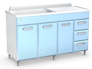 mesa para cambiar pañales / rectangular / con fregadero