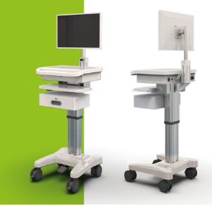 Carro informático médico - AMT500 - Athena Medical - para panel PC / móvil / con cajón