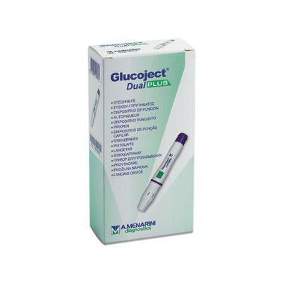 Pluma disparadora de lancetas de insulina - Glucoject® Dual PLUS - A. Menarini Diagnostics - de diabetes / para humanos / de volumen variable