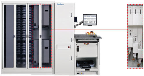 Sistema automatizado de distribución de medicamentos - SP 100 OCC  - ScriptPro - con 4 puertas / con ordenador