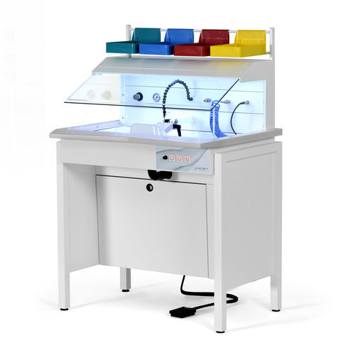 Puesto de trabajo para laboratorio dental con luz - MAESTROBOX - LORAN - con campana