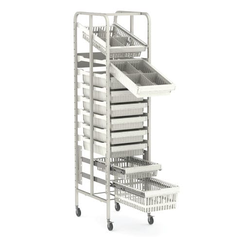 Rejilla para almacenamiento - Rack System U - Pegasus Medical Concepts - móvil / modular / con cestas