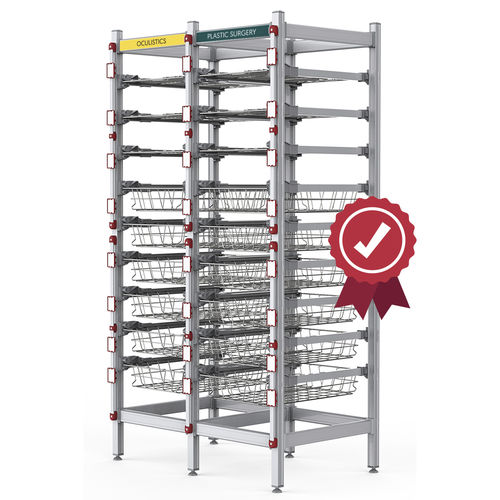 Estantería modular - SALUS CSSD + NO-Touch - Pegasus Medical Concepts - para contenedores / para cestas / de esterilización