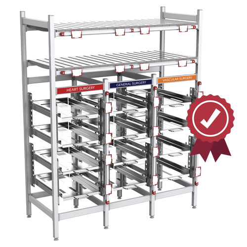 Estantería modular - Top Salus CSSD - Pegasus Medical Concepts - para contenedores / de esterilización / estructura abierta