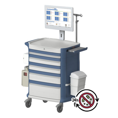 Carro para cuidados - POLY AIO 41" - Pegasus Medical Concepts - de hospital / para medicamentos / multifunción