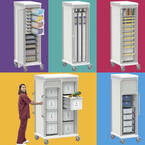 Carro médico - Apollo - Pegasus Medical Concepts - para historiales médicos / para consumibles / de medicamentos