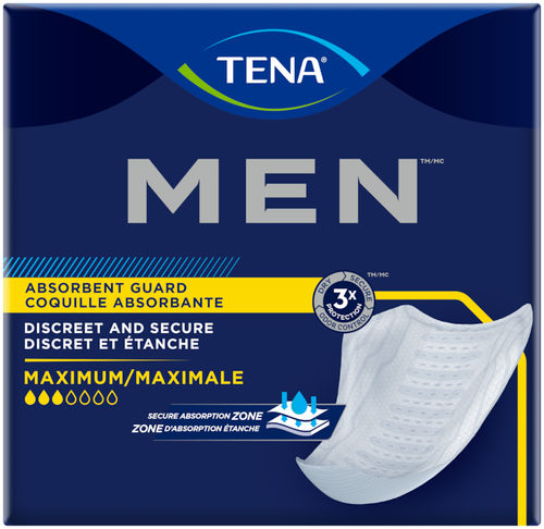 Compresa higiénica para hombre - Men™ Maximum Guard - TENA - caja de 20 / caja de 48 unidades