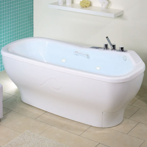 Bañera de hidromasaje con lámparas de cromoterapia - Vis à vis & SoleMio - Trautwein - con altavoces de sonología