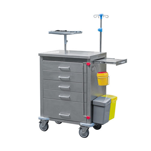 Carro para cuidados - BIE018S - BiHealthcare - de aluminio / con cajón / con estante