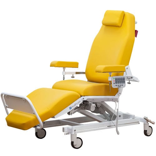Sillón para hemodiálisis eléctrico - BIHA500E - BiHealthcare - de 3 secciones / con ruedas / de altura variable