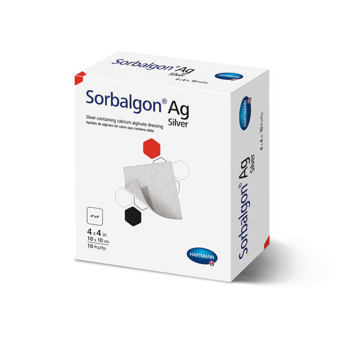 Apósito cutáneo de alginato - Sorbalgon® Ag - Hartmann - estéril / absorbente / antimicrobiano