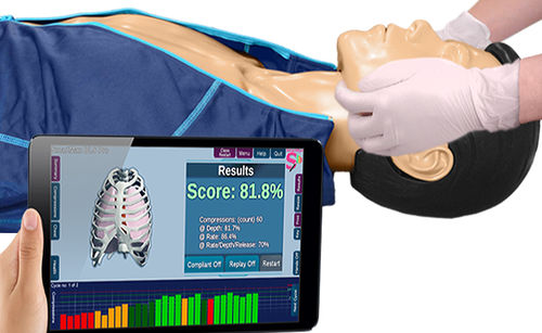 Maniquí de prácticas para atención general - BLS Pro - SmartMan - para RCP / de torso / con panel electrónico