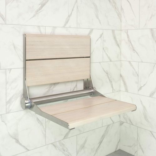 Asiento de baño con respaldo - SerenaSeat PRO - HealthCraft Products - plegable / de pared