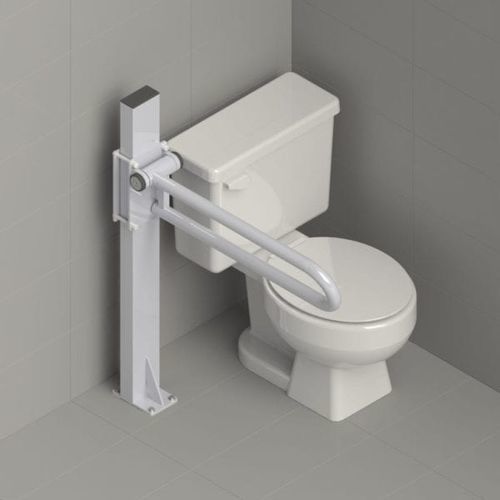 Barra de apoyo de suelo - PT Rail™ Mast - HealthCraft Products - para inodoro / para centro sanitario / de acero inoxidable