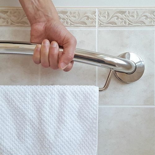 Barra de apoyo para cuarto de baño - PLUS-TB24 - HealthCraft Products - de pared / de acero inoxidable / horizontal