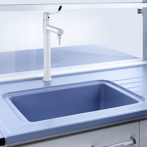 Fregadero de laboratorio - EXPLORIS® - Köttermann - 1 estación / de cerámica / de acero inoxidable