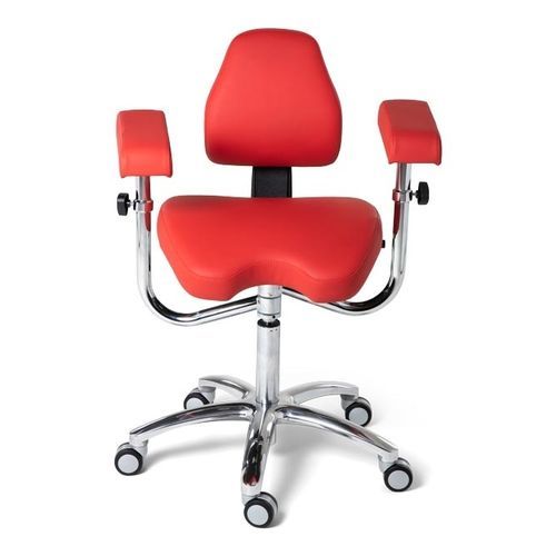 Silla con reposabrazos - BackUp - Back Quality Ergonomics - con ruedas / hidráulica / ergonómica
