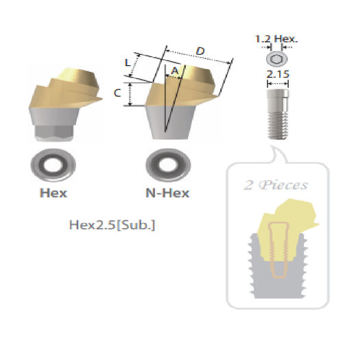 Pilar para implante de titanio - Sub. Multi A   - Cowellmedi - externo / recto / multi-unit