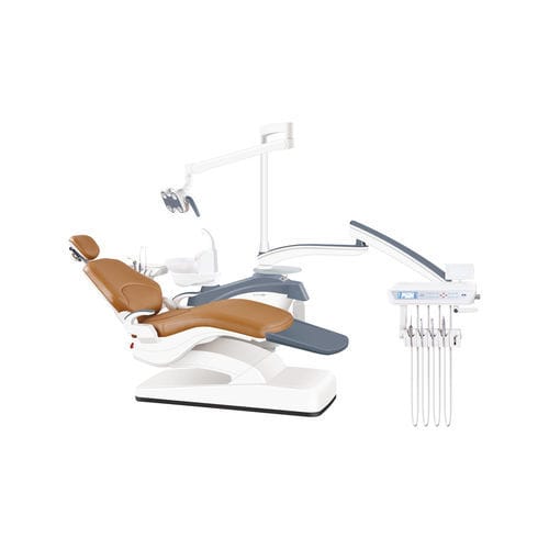 Unidad dental con sillón eléctrico - ZA-208Q5 - Foshan Ziann Medical Apparatus Co., Ltd - con reposacabezas flexible / con portainstrumentos / con luz LED