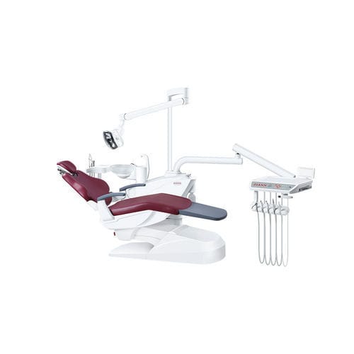 Unidad dental con sillón eléctrico - ZA-208C - Foshan Ziann Medical Apparatus Co., Ltd - con reposacabezas flexible / con portainstrumentos / con luz LED