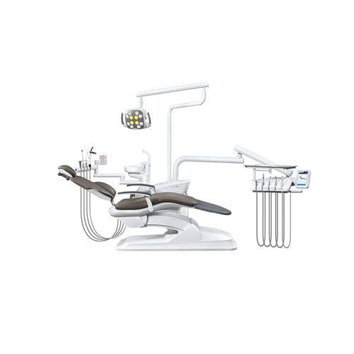 Unidad dental con reposacabezas flexible - ZA-208E - Foshan Ziann Medical Apparatus Co., Ltd - con bandeja portainstrumentos lateral / con luz / con luz LED