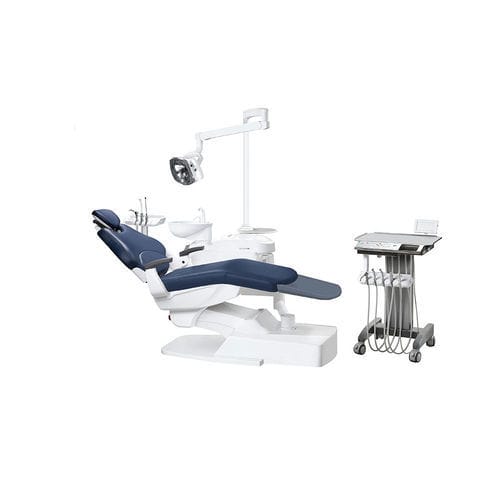 Unidad dental con sillón eléctrico - ZA-208Q1 - Foshan Ziann Medical Apparatus Co., Ltd - con reposacabezas flexible / con portainstrumentos / con luz LED