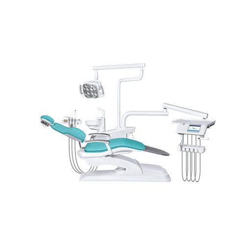Unidad dental con reposacabezas flexible - ZA-208D - Foshan Ziann Medical Apparatus Co., Ltd - con sistema de higiene / con portainstrumentos / con luz
