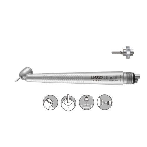 Turbina para odontología - G04-DSP - SOCO Precision Instrument Co., Ltd. - de aire / 45° / con pulsador