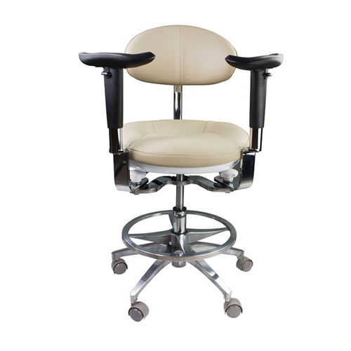 Silla para clínica dental - SCD05 - SOCO Precision Instrument Co., Ltd. - con reposabrazos / con respaldo alto / con forma de silla de montar