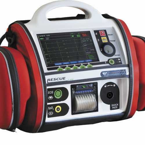 Desfibrilador externo automático - Rescue Life - Progetti S.r.l. - manual / con monitores de ECG y SpO2 / bifásico